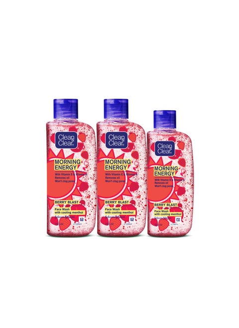 Clean & Clear Morning Energy Berry Blast Facewash Super Saver Pack 150ml(Pack of 2) + 100ml Free