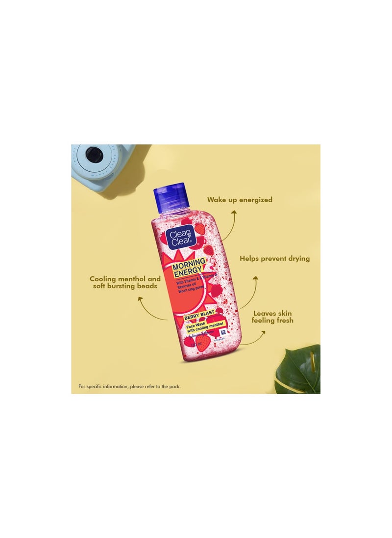 Clean & Clear Morning Energy Berry Blast Facewash Super Saver Pack 150ml(Pack of 2) + 100ml Free