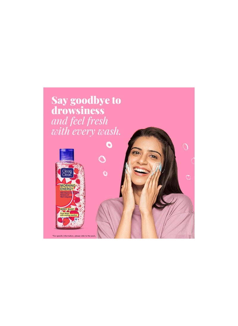 Clean & Clear Morning Energy Berry Blast Facewash Super Saver Pack 150ml(Pack of 2) + 100ml Free