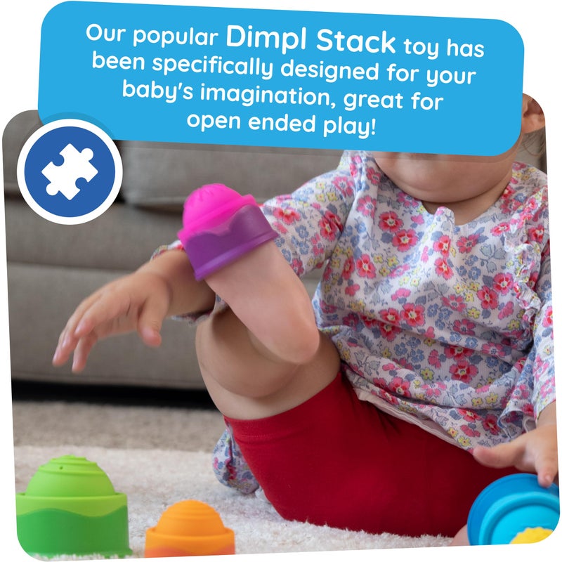 Fat Brain Toys Dimpl Stack Popping Stack & Nest Baby Toy, Sensory Toys for Babies 6 Months+, Fidget Toys for Toddlers - Image 4