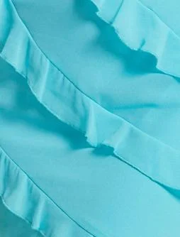 Liquorish Turquoise Striped Ruffled Mini Dress