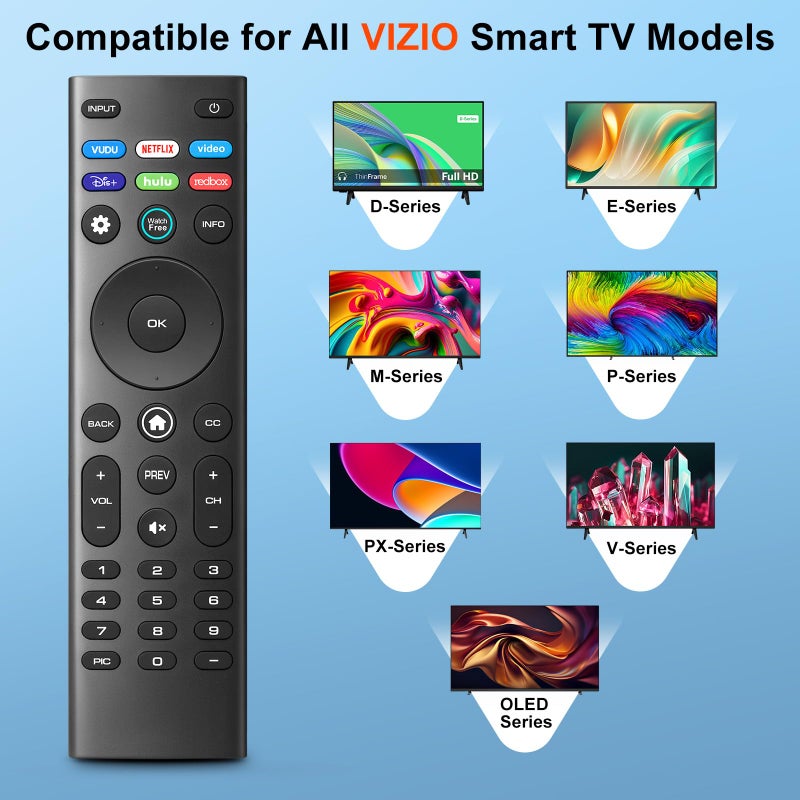 Angrox for VIZIO-Smart-TV-Remote-Replacement,Universal control XRT140 for VIZIO All LED LCD HD 4K UHD HDR Smart TVs - Image 2