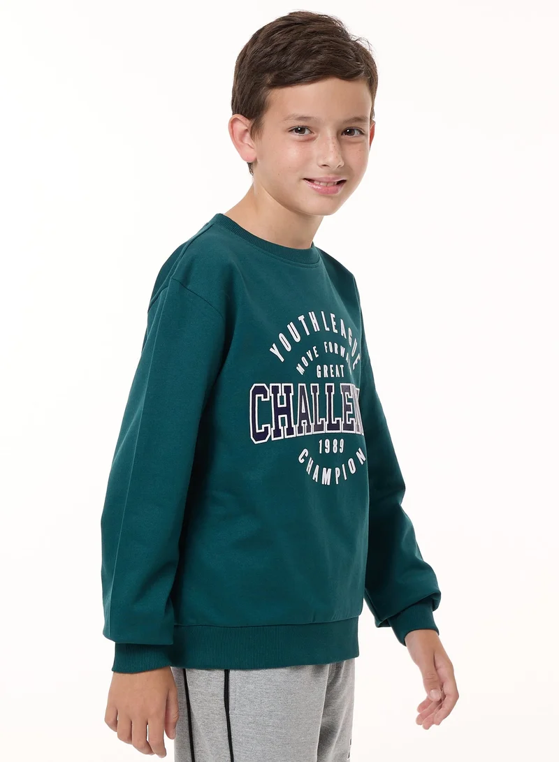Victor And Jane  Boys' Sweatshirt  (8-14yrs) Dk Green for Men | Best Price UAE
