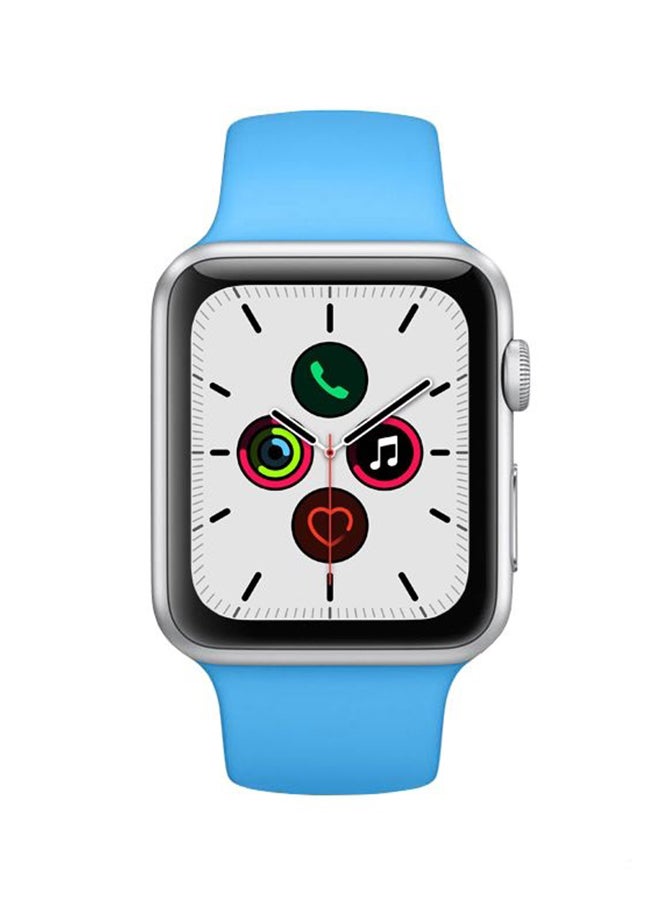 Perfii Solid Silicone Replacement Band For Apple Watch Series 5/4/3/2/1 Blue - Image 1