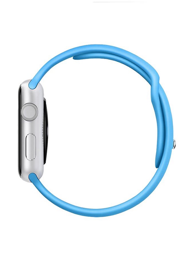 Perfii Solid Silicone Replacement Band For Apple Watch Series 5/4/3/2/1 Blue - Image 2
