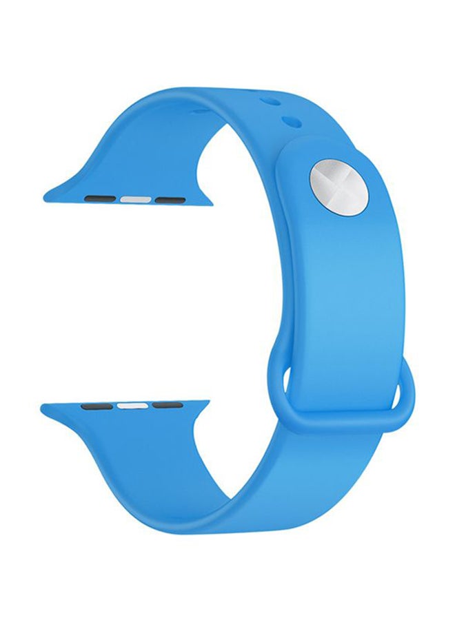 Perfii Solid Silicone Replacement Band For Apple Watch Series 5/4/3/2/1 Blue - Image 3