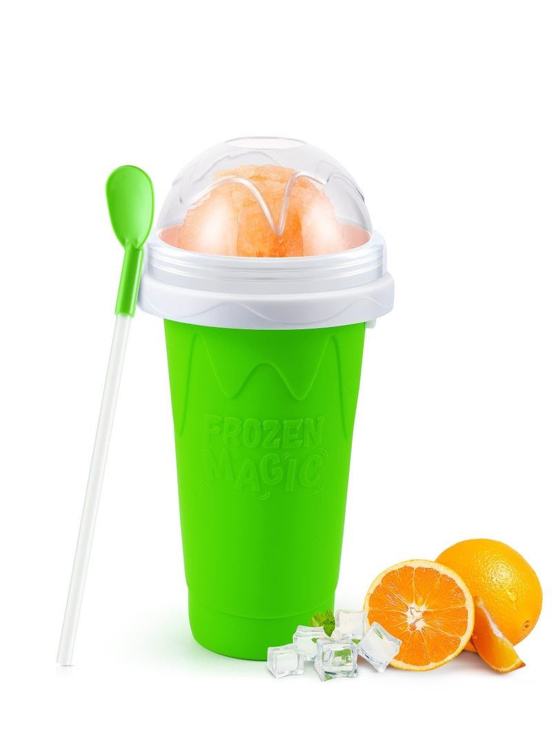 Cool Baby COOLBABY Magic Quick Frozen Smoothies Cup Cooling Cup Double Layer Squeeze Slushy Maker Cup Cool Stuff Gifts for Kids (Green) - Image 1