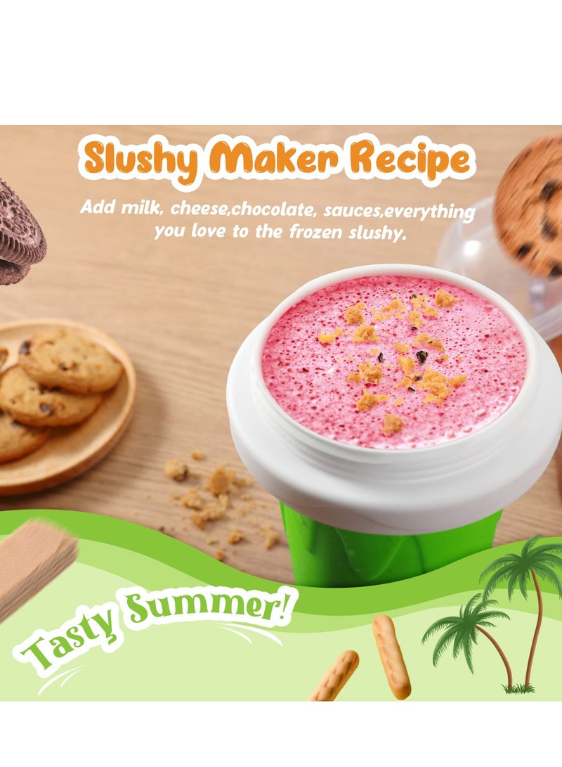 Cool Baby COOLBABY Magic Quick Frozen Smoothies Cup Cooling Cup Double Layer Squeeze Slushy Maker Cup Cool Stuff Gifts for Kids (Green) - Image 2