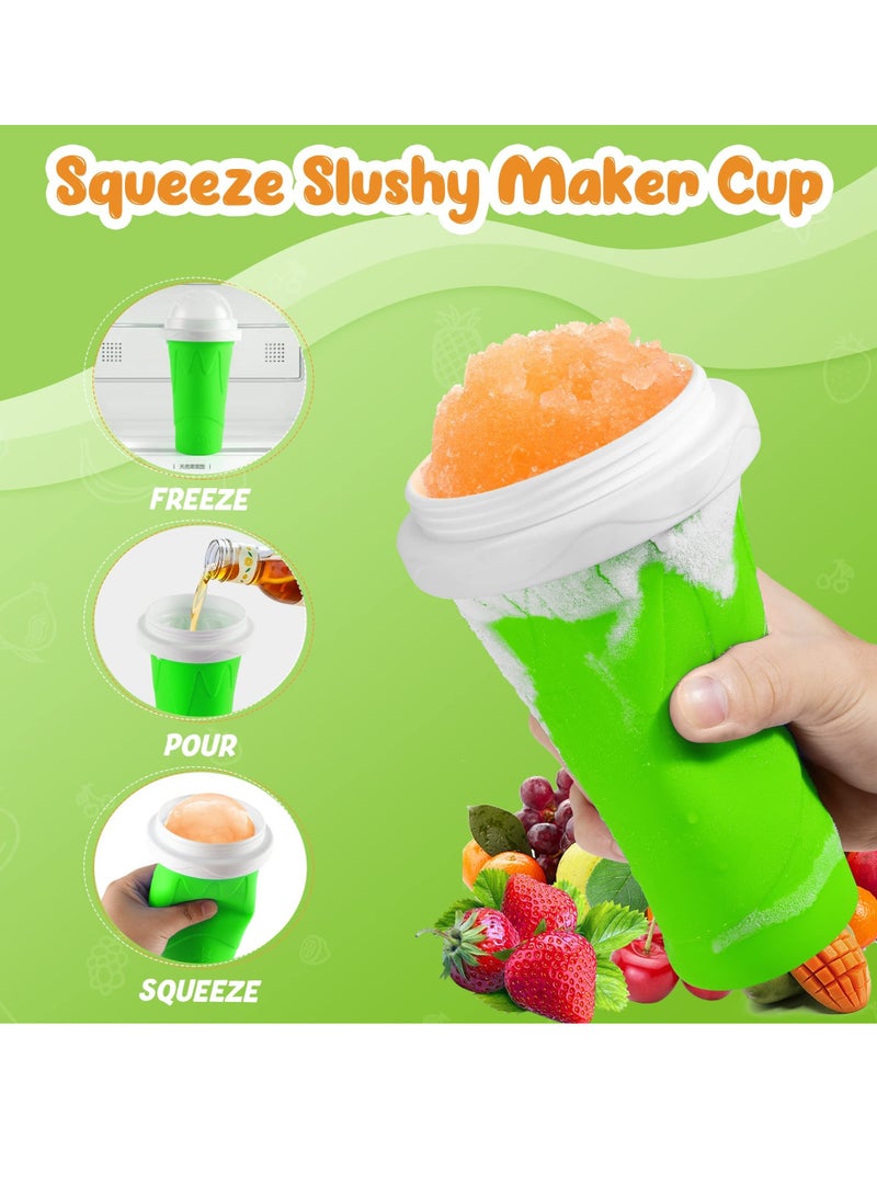 Cool Baby COOLBABY Magic Quick Frozen Smoothies Cup Cooling Cup Double Layer Squeeze Slushy Maker Cup Cool Stuff Gifts for Kids (Green) - Image 4