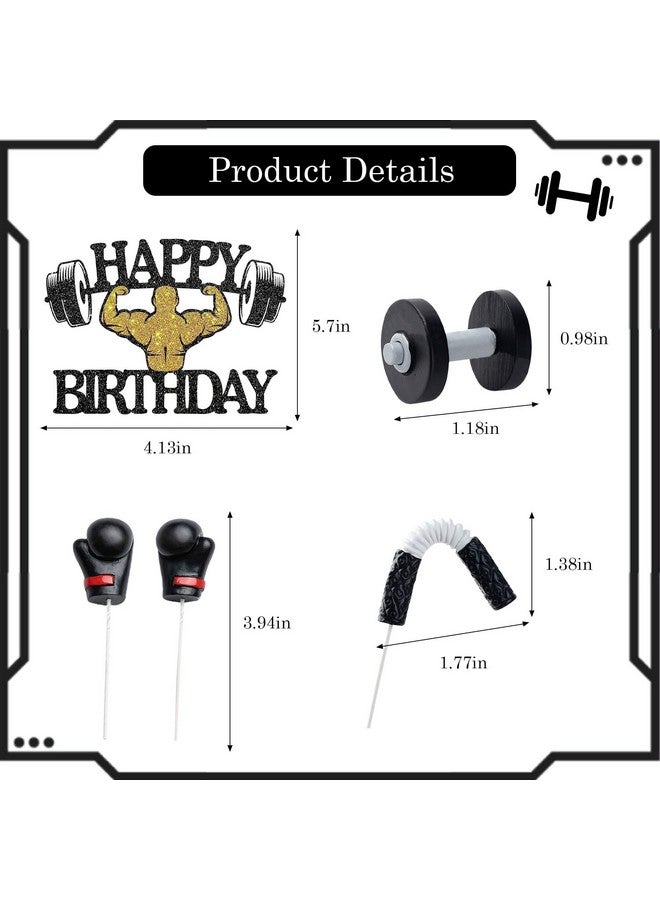 Knana 5Pcs Fitness Cake Topper Boxing Cake Toppers Gym Cake Topper Fitness Themed Cake Decorations - Image 2