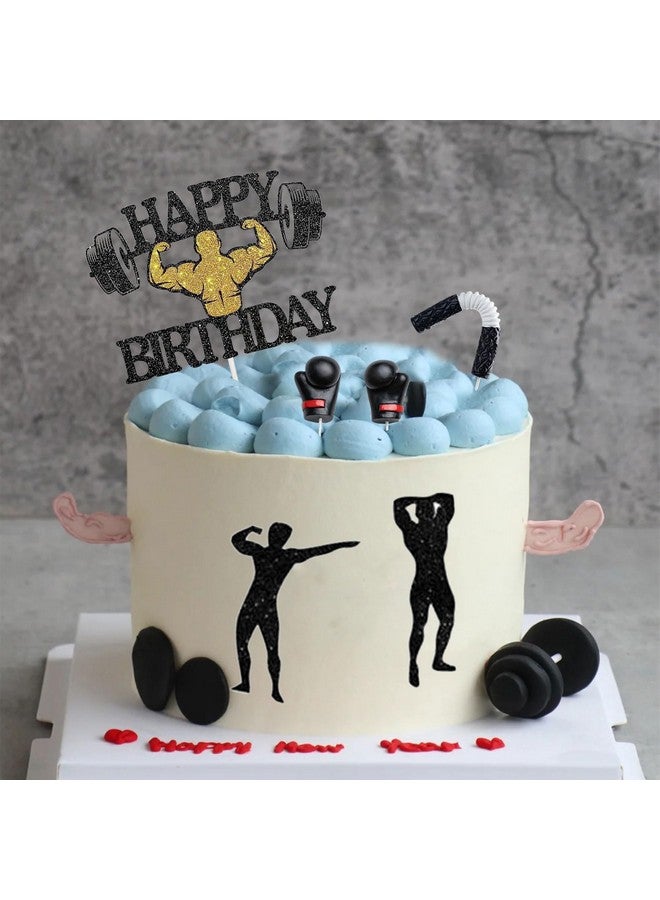Knana 5Pcs Fitness Cake Topper Boxing Cake Toppers Gym Cake Topper Fitness Themed Cake Decorations - Image 4