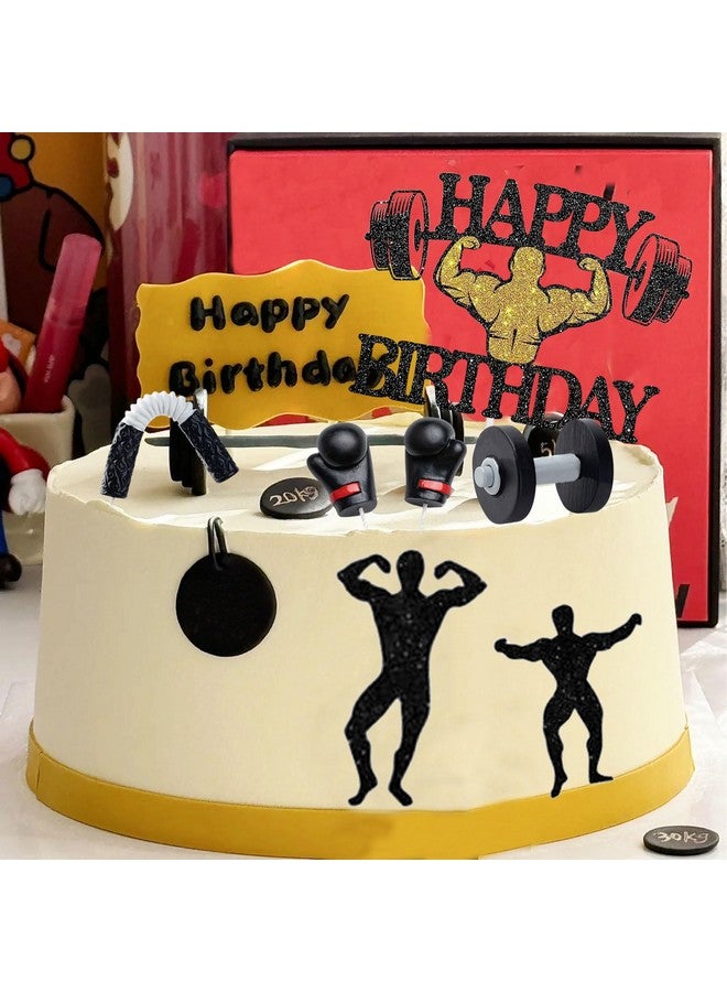 Knana 5Pcs Fitness Cake Topper Boxing Cake Toppers Gym Cake Topper Fitness Themed Cake Decorations - Image 3