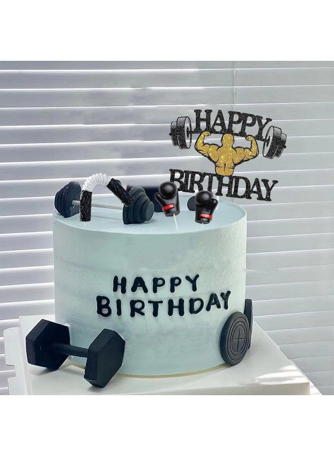 Knana 5Pcs Fitness Cake Topper Boxing Cake Toppers Gym Cake Topper Fitness Themed Cake Decorations - Image 5