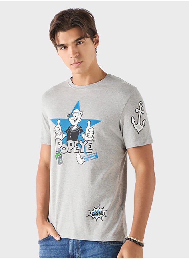 SP Characters Printed Crew Neck T-Shirt  - Image 1