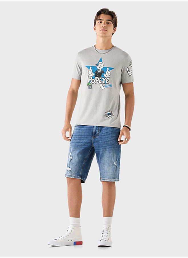 SP Characters Printed Crew Neck T-Shirt  - Image 4