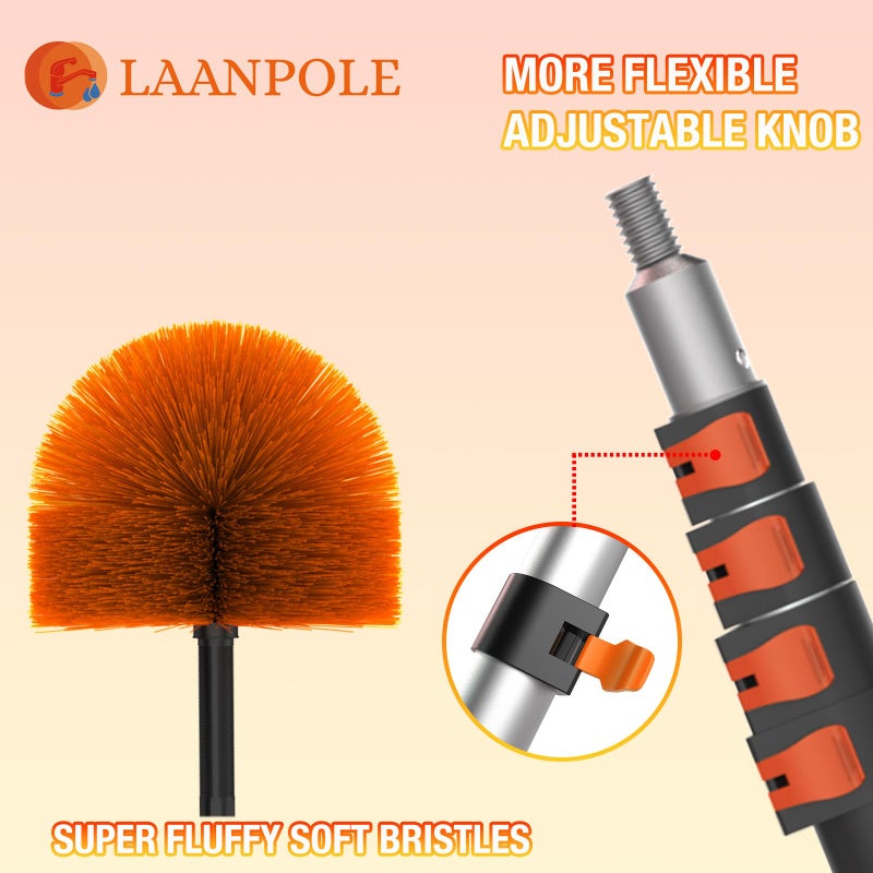 LAANPOLE 20FT Cobweb Duster with Extension Pole, Spider Web Brush for Cleaning Extendable, Professional Ceiling and Corner Dusters for Outdoor Indoor Use - Image 2