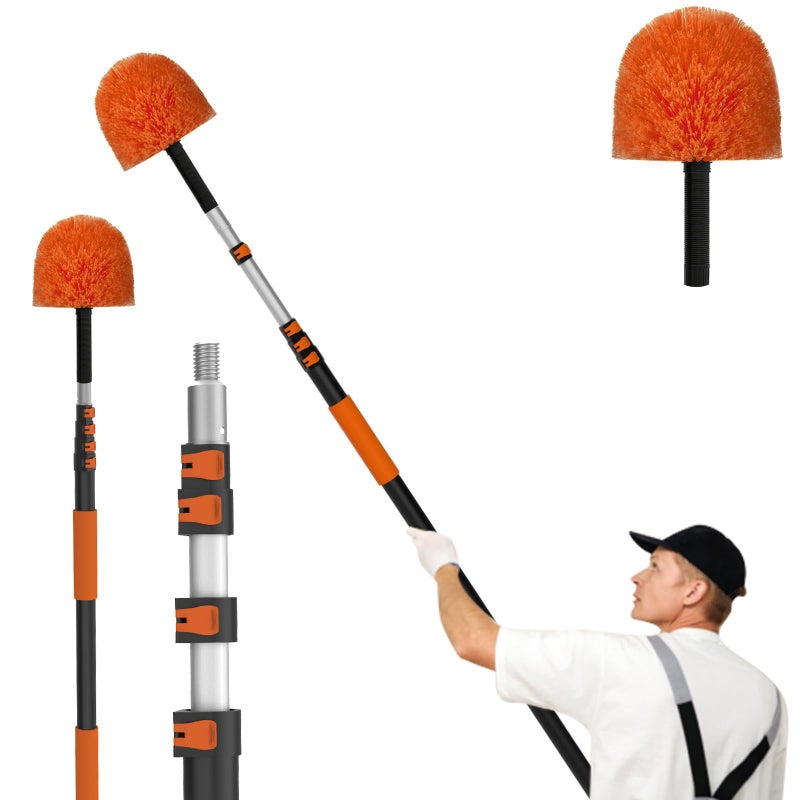 LAANPOLE 20FT Cobweb Duster with Extension Pole, Spider Web Brush for Cleaning Extendable, Professional Ceiling and Corner Dusters for Outdoor Indoor Use - Image 1