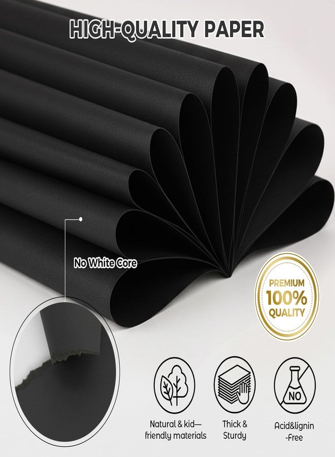 MCPINKY 50 Sheets Black Cardstock, 12x12 Cardstock Paper for Card making, Crafting, Scrapbook, Invitations, Back to School Supplies, 85 Lb/230gsm - Image 2