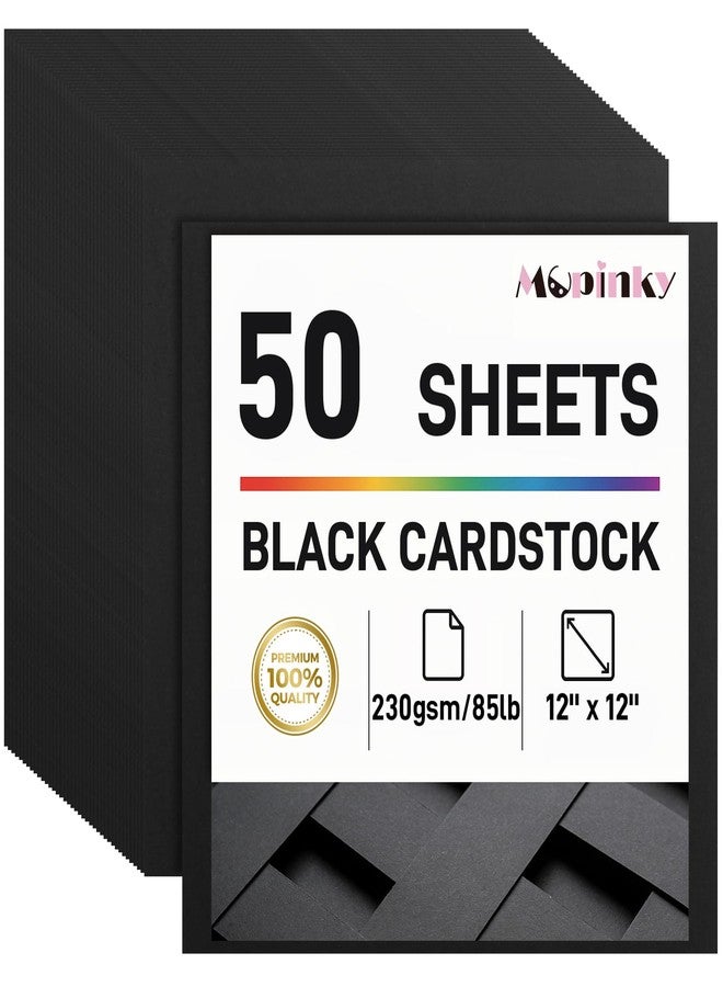 MCPINKY 50 Sheets Black Cardstock, 12x12 Cardstock Paper for Card making, Crafting, Scrapbook, Invitations, Back to School Supplies, 85 Lb/230gsm - Image 1