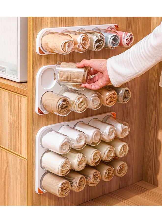 Underwear Storage Rack, Wall-Mounted Storage Box, Sock And Underwear Storage Rack, Capsule-Style Sub-Rack, No Need For Drilling, Suitable For Wardrobes( 10 Capsules) - Image 1