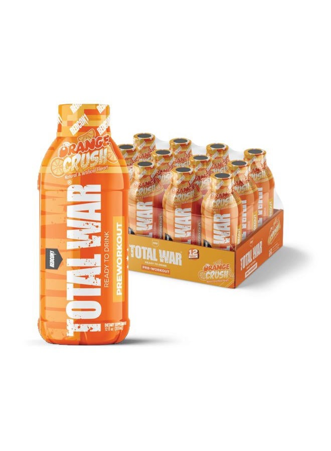 REDCON1 توتال وور جاهز للشرب قبل التمرين - صيغة RTD صديقة للكيتو تعزز القدرة على التحمل - مشروب قبل التمرين بالأحماض الأمينية + ماليت السيترولين للرجال والنساء (طعم البرتقال، 12 حصة) - Image 1