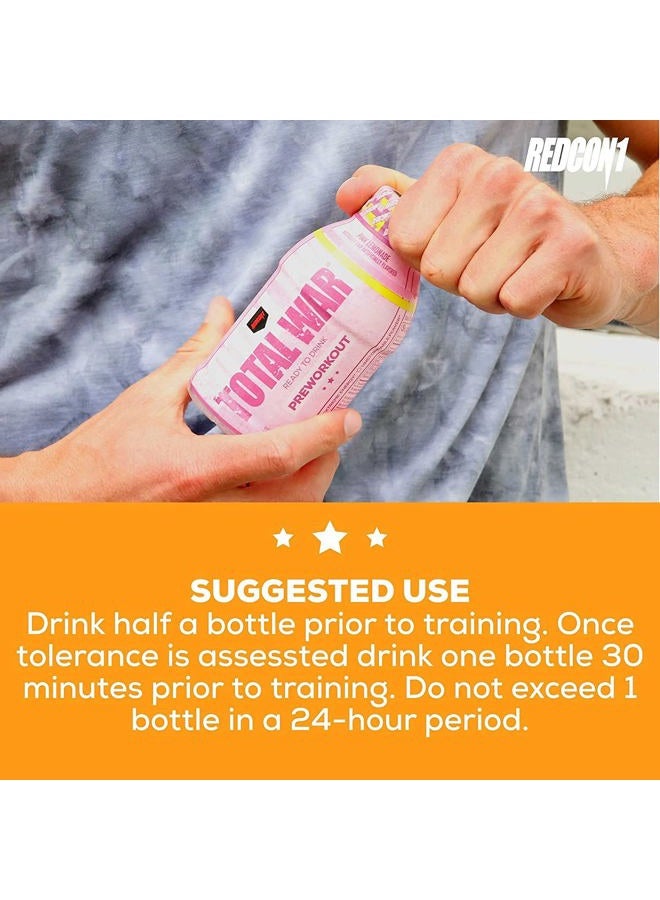 REDCON1 توتال وور جاهز للشرب قبل التمرين - صيغة RTD صديقة للكيتو تعزز القدرة على التحمل - مشروب قبل التمرين بالأحماض الأمينية + ماليت السيترولين للرجال والنساء (طعم البرتقال، 12 حصة) - Image 3