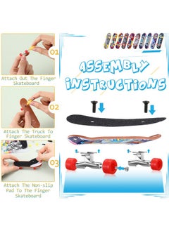 Civaner 10 Pack Diy Fingerboard Kit With Box Mini Fingerboards Skateboards For Fingers Finger Board Making Kit Finger Skateboard Kit With Mini Wrench Screwdriver Brackets Screws And Fingerboard Wheels  - Image 3