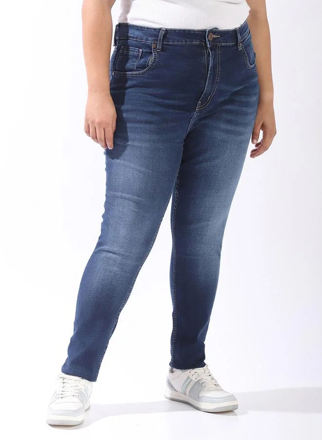 HIGH STAR Women Comfort Skinny Fit High-Rise Light Streachable Fade Jeans