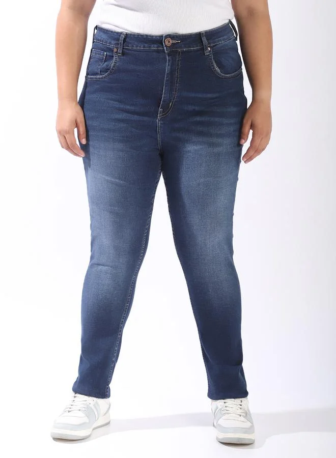 HIGH STAR Women Comfort Skinny Fit High-Rise Light Streachable Fade Jeans