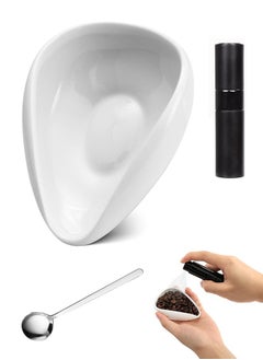Generic Coffee Bean Dosing Cup and Spray Bottle Set, Espresso Accessories Kit for Coffee Bar, Ceramic Coffee Dosing Tray with Espresso Coffee Spritzer and Spoon, Reduce Coffee Power Static  - Image 1