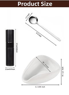 Generic Coffee Bean Dosing Cup and Spray Bottle Set, Espresso Accessories Kit for Coffee Bar, Ceramic Coffee Dosing Tray with Espresso Coffee Spritzer and Spoon, Reduce Coffee Power Static  - Image 2