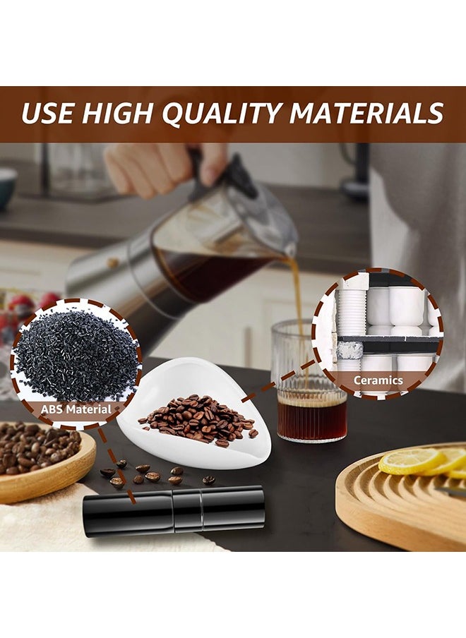 Generic - Coffee Bean Dosing Cup and Spray Bottle Set, Espresso Accessories Kit for Coffee Bar, Ceramic Coffee Dosing Tray with Espresso Coffee Spritzer and Spoon, Reduce Coffee Power Static - Image 1