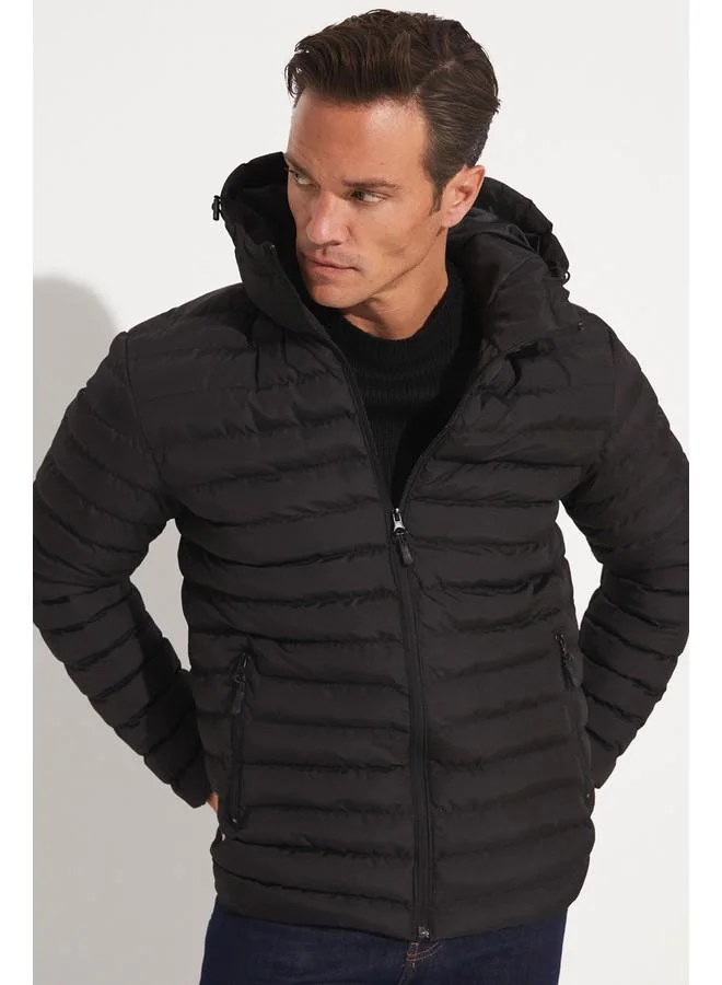 JUNE June Men Fiber Filled Coat Black