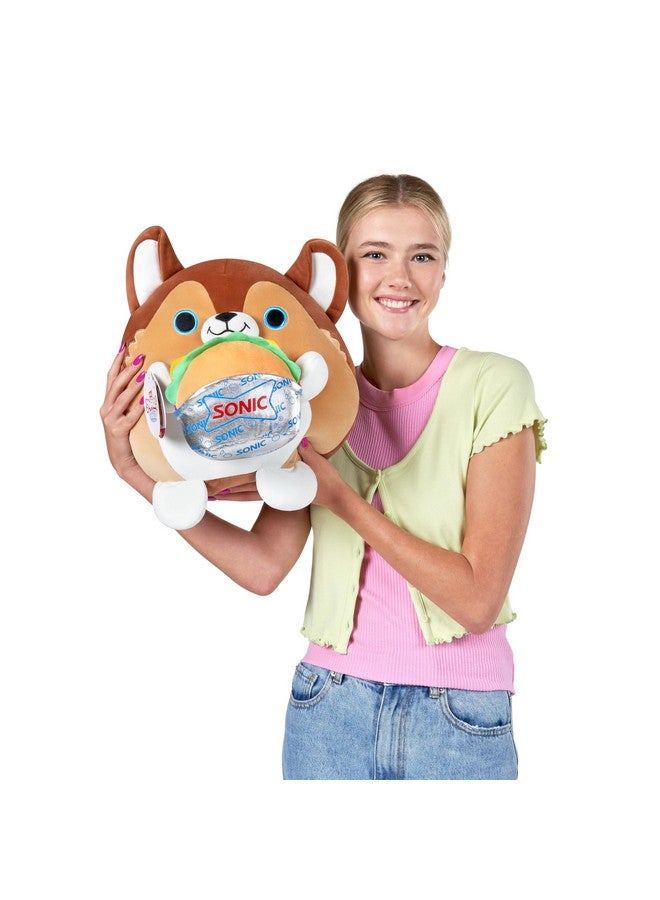 SNACKLES Snackles Series 2 Puppy & Sonic Burger 14 Inch Plush by ZURU, Ultra Soft Plush, Collectible Plush with Real Licensed Brands, Stuffed Animal, Giftable  - Image 3