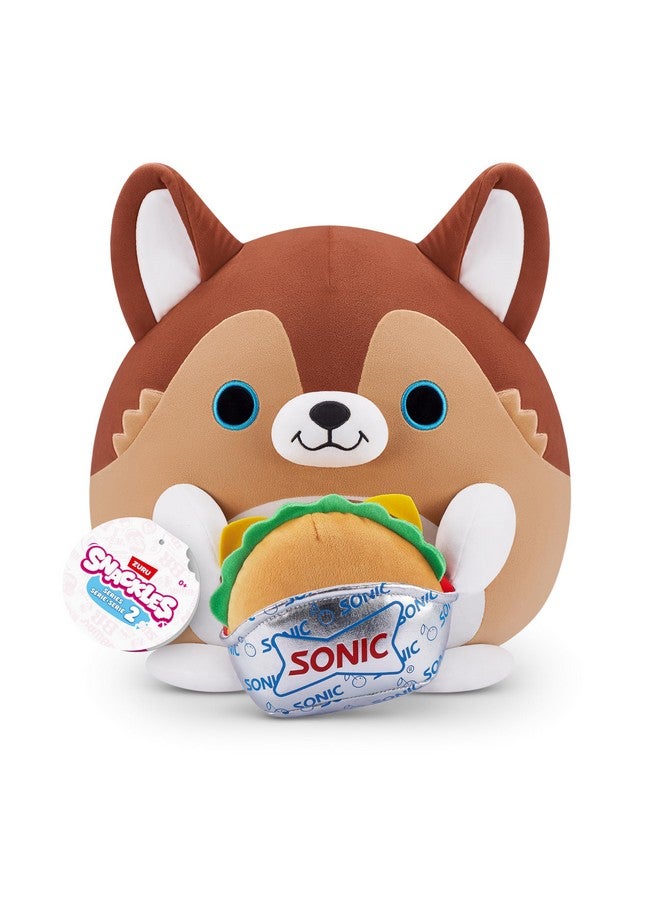 SNACKLES Snackles Series 2 Puppy & Sonic Burger 14 Inch Plush by ZURU, Ultra Soft Plush, Collectible Plush with Real Licensed Brands, Stuffed Animal, Giftable  - Image 1