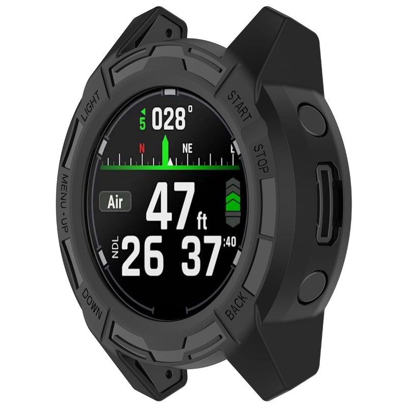 غطاء TPU متين متوافق مع ساعة Garmin Descent G2، غطاء واقٍ مضاد للخدش، إطار مصد، غلاف مقاوم، ملحقات الساعات الذكية (أسود) - Image 2