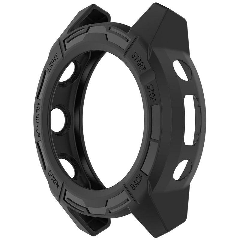 غطاء TPU متين متوافق مع ساعة Garmin Descent G2، غطاء واقٍ مضاد للخدش، إطار مصد، غلاف مقاوم، ملحقات الساعات الذكية (أسود) - Image 4
