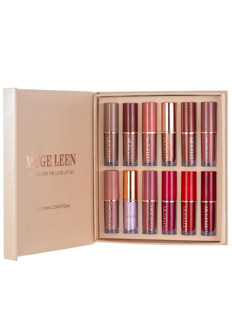 MUGE LEEN 12 Colors Matte Liquid Lipstick Set  - Image 2