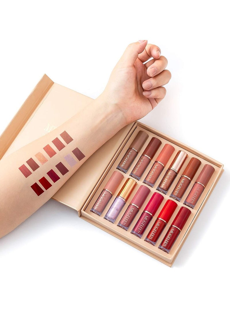 MUGE LEEN 12 Colors Matte Liquid Lipstick Set  - Image 3