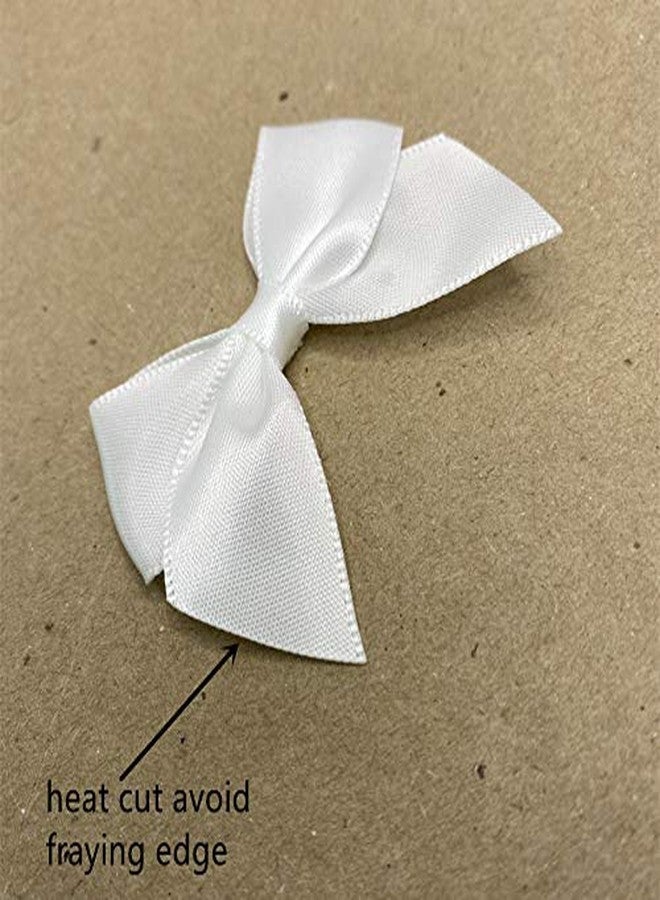 Briefix 25 Pieces Mini Satin Ribbon Bows with Removable Sticky Gel Pads (White) - Image 4