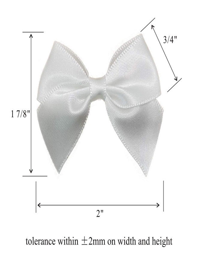 Briefix 25 Pieces Mini Satin Ribbon Bows with Removable Sticky Gel Pads (White) - Image 2