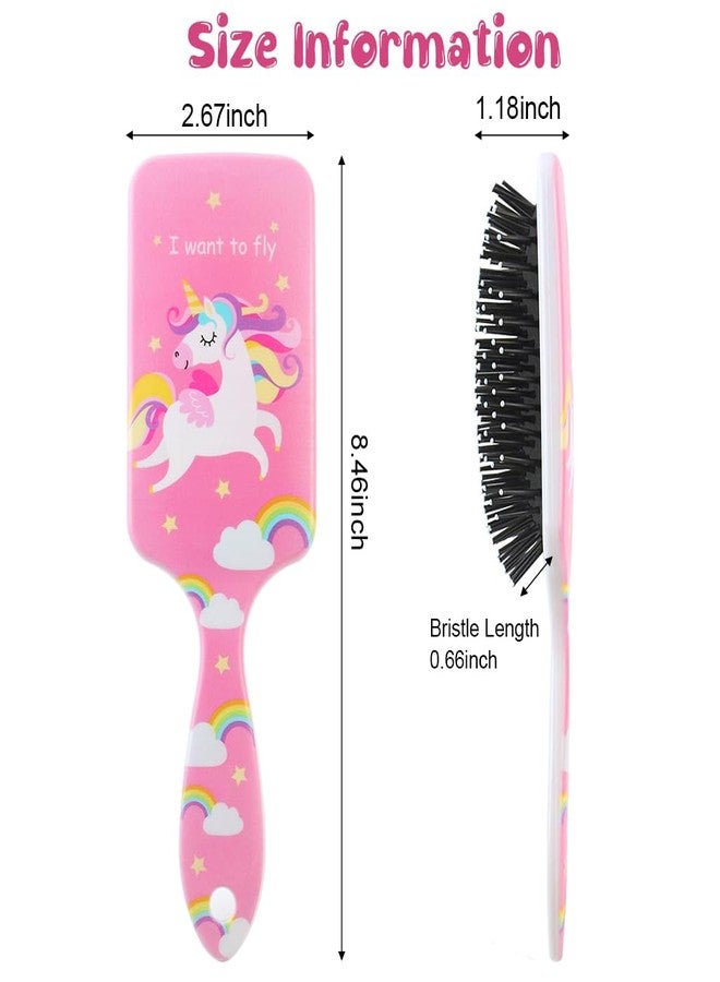 زيبويو فرشاة تصفيف الشعر ZIBUYU® الوردية على شكل يونيكورن، كبيرة الحجم، مزودة بوسادة هوائية وشعيرات ناعمة، مناسبة للأطفال والفتيات والنساء - Image 3
