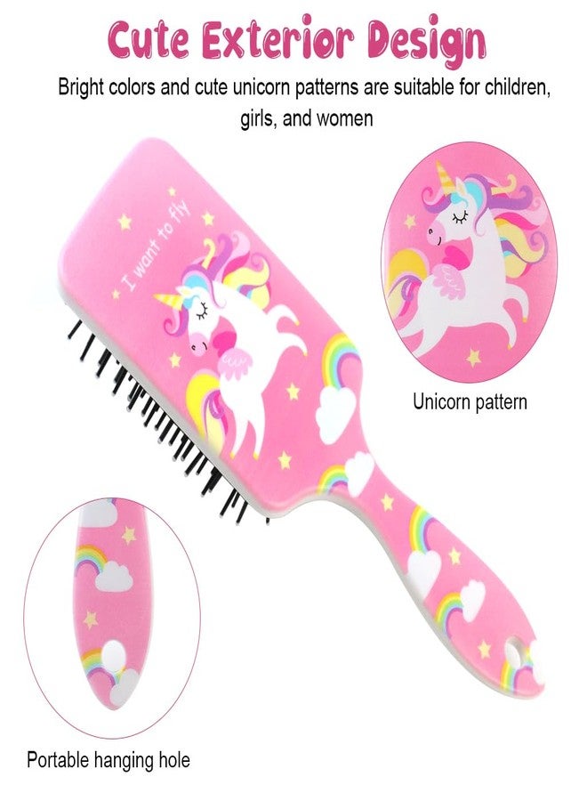 زيبويو فرشاة تصفيف الشعر ZIBUYU® الوردية على شكل يونيكورن، كبيرة الحجم، مزودة بوسادة هوائية وشعيرات ناعمة، مناسبة للأطفال والفتيات والنساء - Image 4