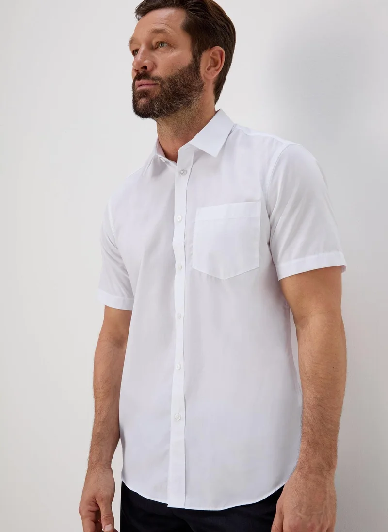 ماتلان Taylor & Wright White Easy Care Regular Fit Short Sleeve Shirt