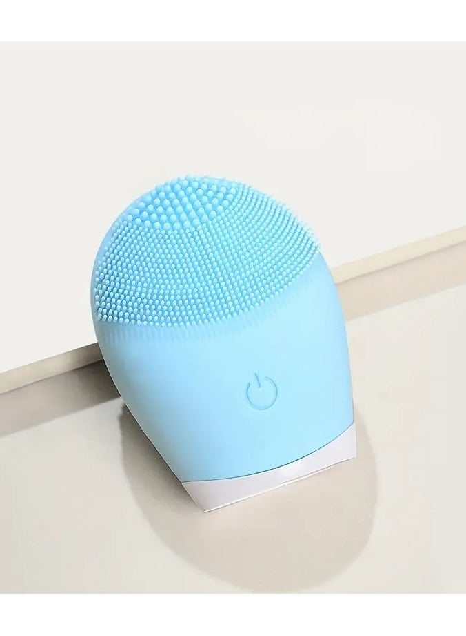 أوريتي فرشاة الوجه لفرشاة السيليكون مدلك الجلد منظف المسام العميقة تقشير لطيف والتدليك-أزرق - Image 2