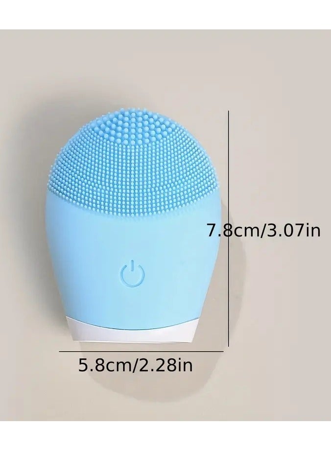 أوريتي فرشاة الوجه لفرشاة السيليكون مدلك الجلد منظف المسام العميقة تقشير لطيف والتدليك-أزرق - Image 4