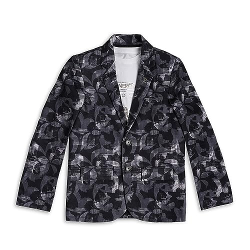 CAVIO Boys Printed Blazer and T-Shirt Black - Image 1