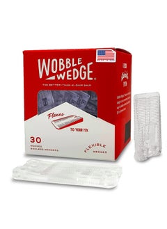 WOBBLE WEDGES Wobble Wedges Flexible Plastic Shims, 30 Pack - Made In Usa - Multi-Purpose Shim Wedges For Home Improvement & Work - Plastic Wedge, Table Shims For Leveling, Toilet Shims & Furniture Levelers - Clear  - Image 1