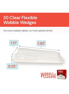 WOBBLE WEDGES Wobble Wedges Flexible Plastic Shims, 30 Pack - Made In Usa - Multi-Purpose Shim Wedges For Home Improvement & Work - Plastic Wedge, Table Shims For Leveling, Toilet Shims & Furniture Levelers - Clear  - Image 2