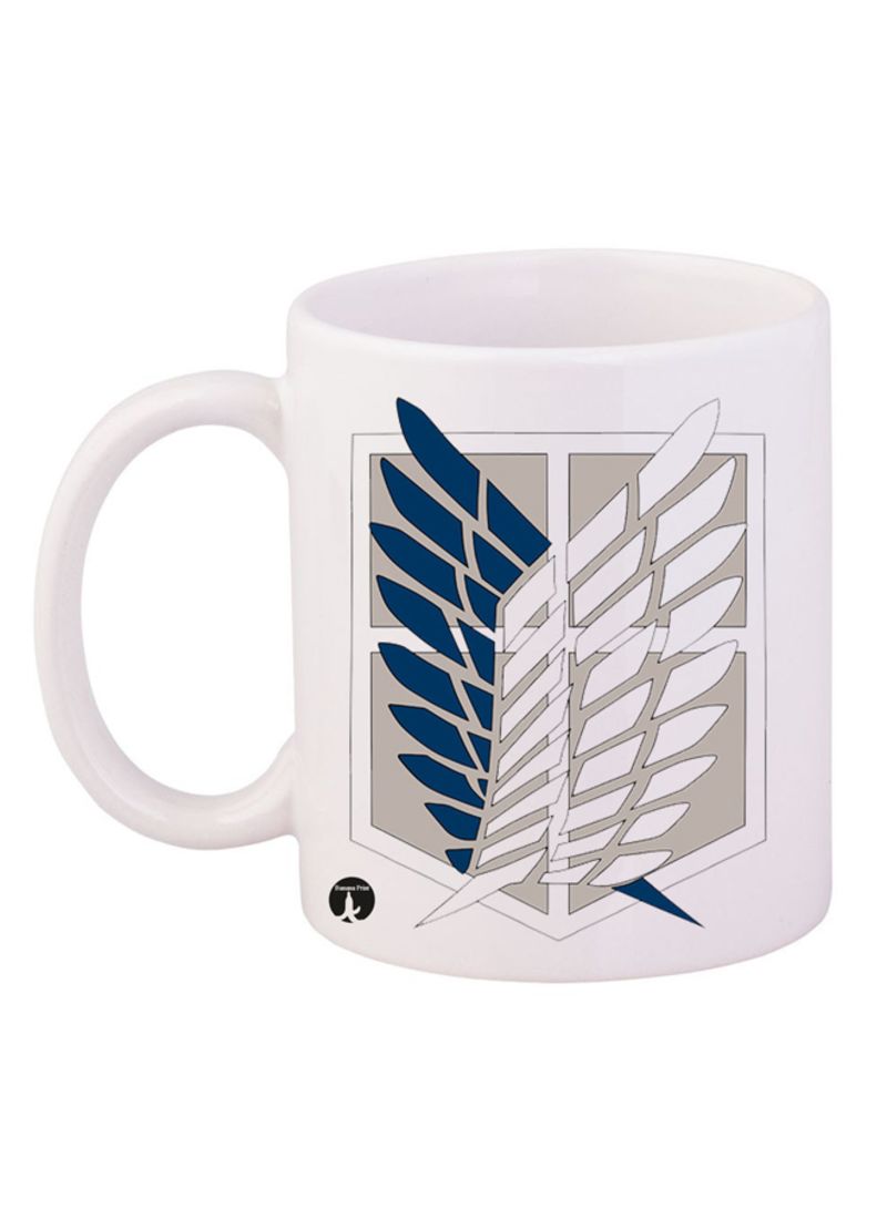 RKN Attack On Titan Printed Mug White/Blue/Grey 12ounce